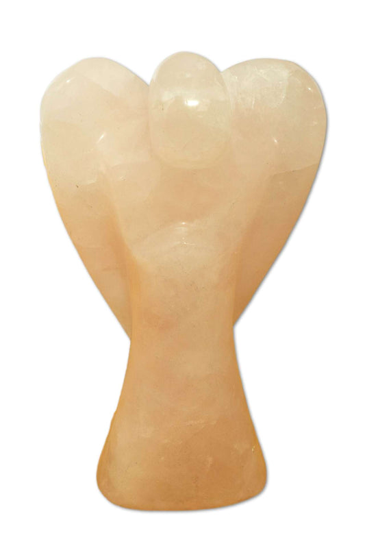 Rosenquarz Engel ca. 10cm - Edelstein Figur - A Qualität #6567