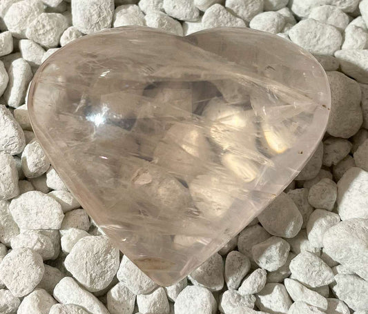 Rosenquarz Herz ca. 6cm - Edelstein - Handschmeichler - Mineralien - A Qualität #6025