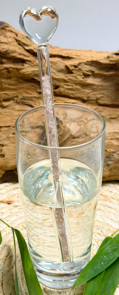 Edelsteinwasser Rosenquarz PREMIUM Vital Crystal Water Stick - Herz - Wasseraufbereitung - seelensteinchen
