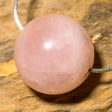 Colgante de esfera de cuarzo rosa 20mm - Colgante de piedra rodada - Gema Calidad A #6280
