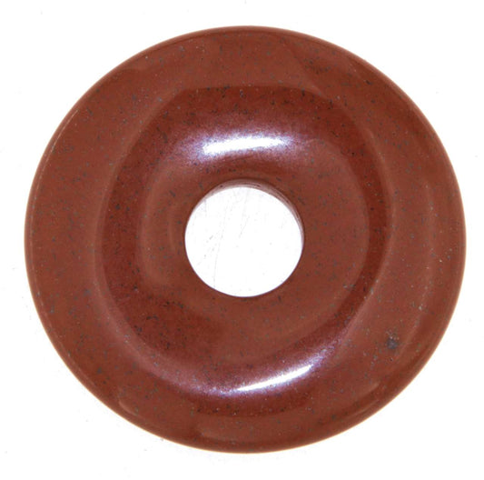 roter Jaspis Donut - PI Scheibe - Edelstein Schmuck Ketten Anhänger 30mm - A Qualität #5465