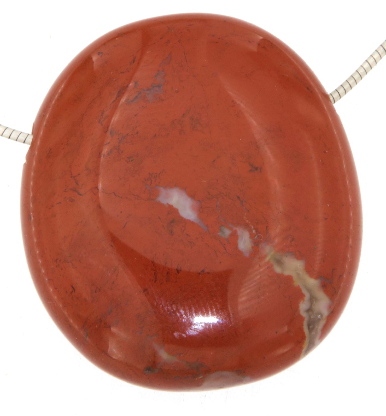 roter Jaspis Trommelstein - Scheibenstein Edelstein Schmuck Ketten Anhänger - A Qualität - #5813