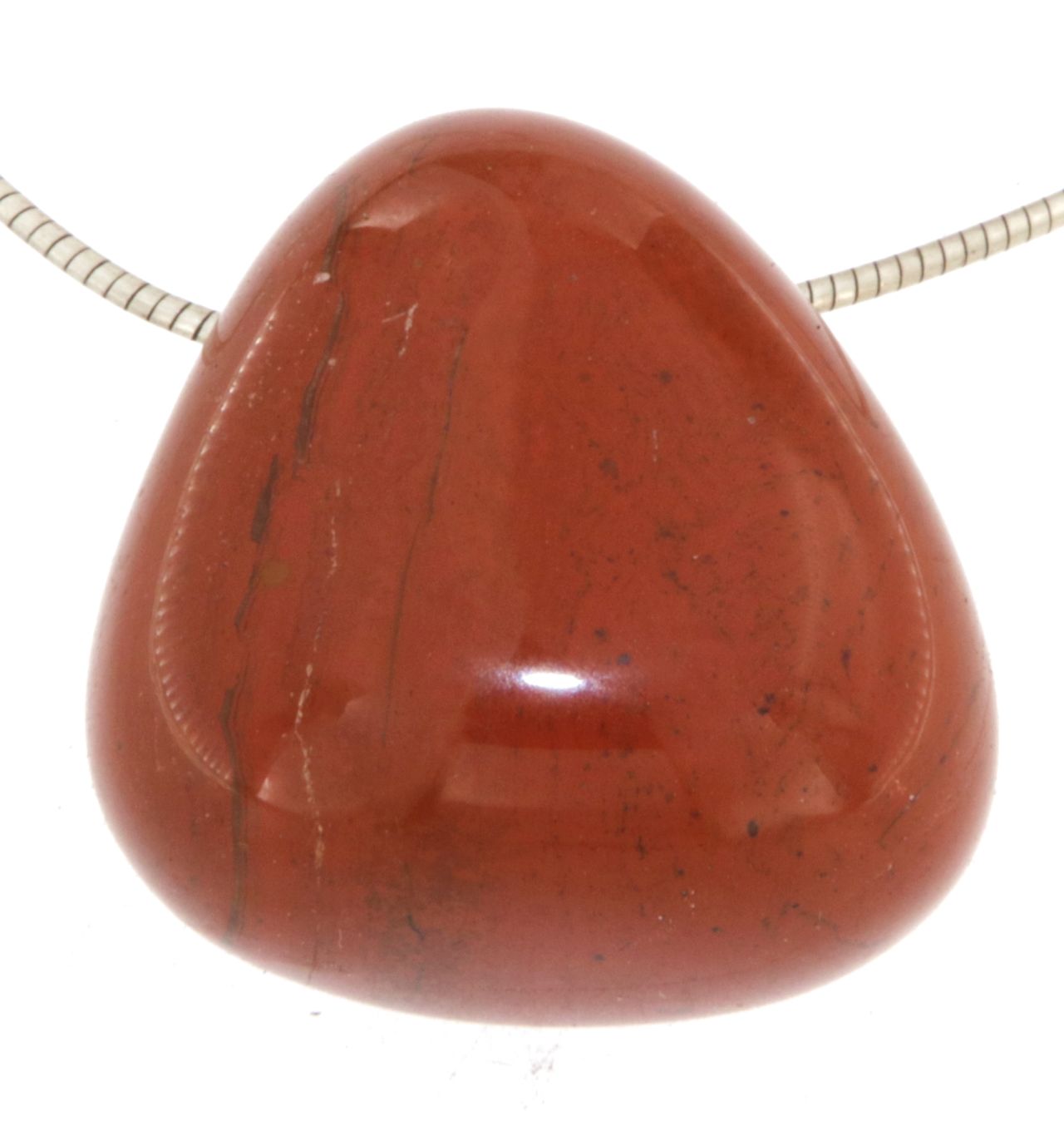 roter Jaspis Trommelstein Edelstein Schmuck Ketten Anhänger - A Qualität - #5330