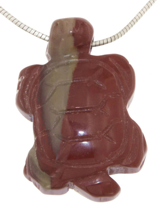 roter Jaspis - Jaspis Schildkröte Edelstein Schmuck Ketten Anhänger - A Qualität #6954