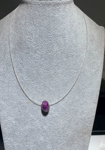 Rubin Schmuck - Edelsteinkette - Edelstein Kette - Collier 45cm - 925er Silber #7162