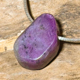 Rubí Navette Tumblestone Piedra preciosa Joyería Colgante de collar - Calidad AA #7154
