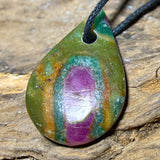 Ruby in Fuchsite Gemstone Jewelry Necklace Pendant - AA Quality #6765