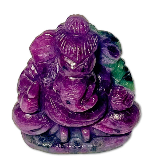 Ganesha Figur aus Rubin - Handgeschnitzt - Edelstein AAA Qualität #7296