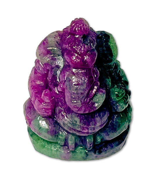 Ganesha Figur aus Rubin - Handgeschnitzt - Edelstein AAA Qualität #7294