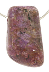 Rubí tamborileado, piedra preciosa, joya, colgante de cadena - Calidad AA #7152