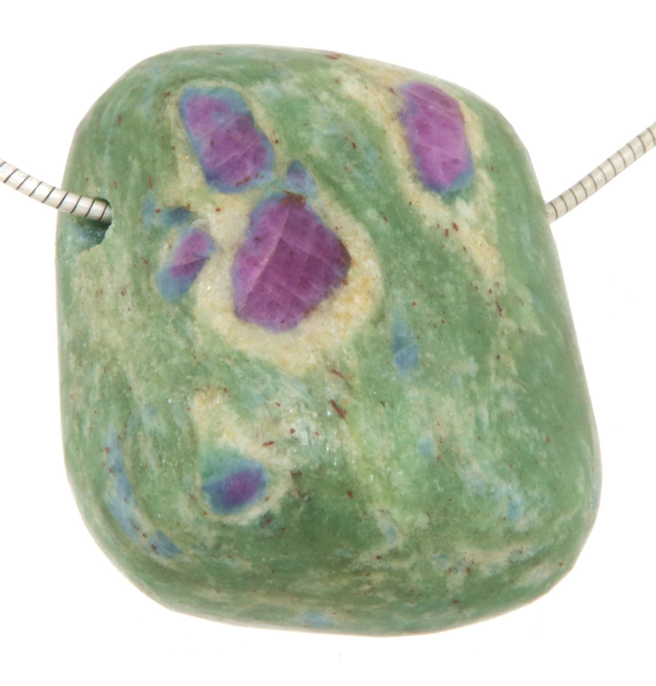 Rubin Fuchsit Trommelstein Edelstein Schmuck Ketten Anhänger - A Qualität #0214