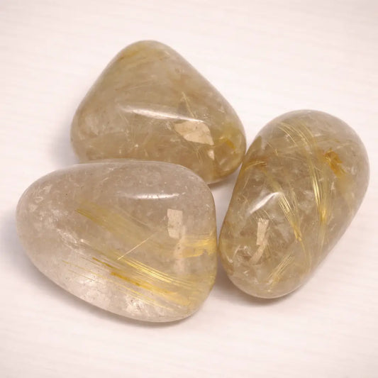 Cuarzo rutilado - Gema - Piedra pulida - Piedra de preocupación - Calidad A #6120