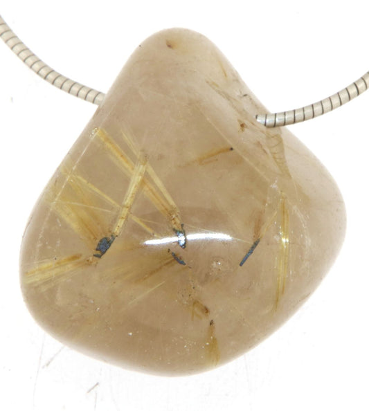 Rutilquarz Trommelstein Schmuck Ketten Anhänger - Edelstein A Qualität #1971