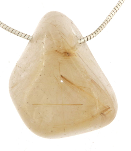 Rutilquarz Trommelstein Edelstein Schmuck Ketten Anhänger - A Qualität #2960