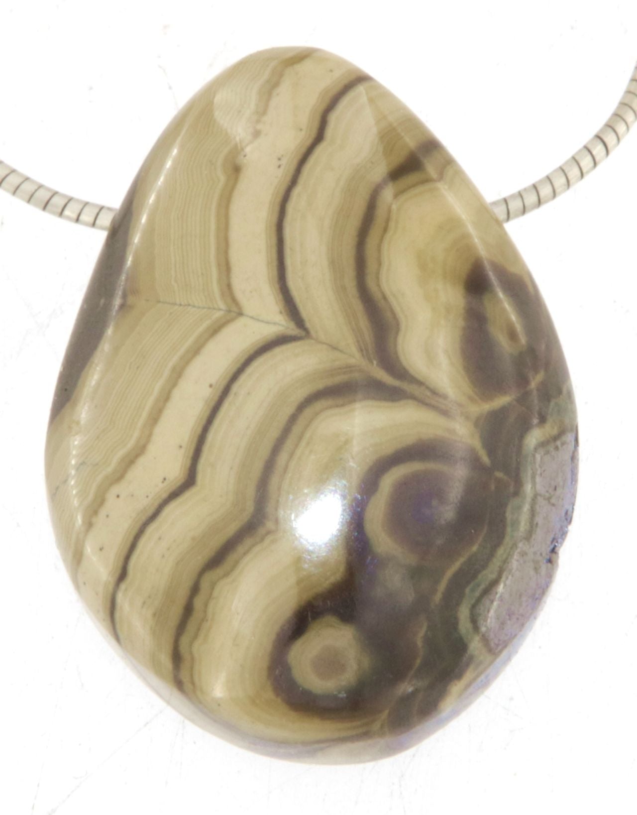 Schalenblende Trommelstein Edelstein Schmuck Ketten Anhänger - A Qualität #2574