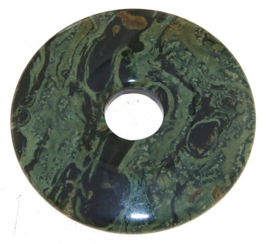 edler Schlangenjaspis Donut - PI Scheibe - Edelstein Anhänger 53mm - A Qualität #7338