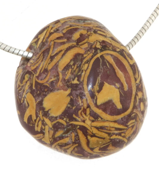 Schlangenhautjaspis - Jaspis Trommelstein Edelstein Schmuck Ketten Anhänger - A Qualität #2329