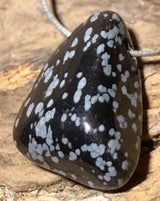 Schneeflockenobsidian Trommelstein Edelstein Schmuck Ketten Anhänger - A Qualität #3168 - seelensteinchen