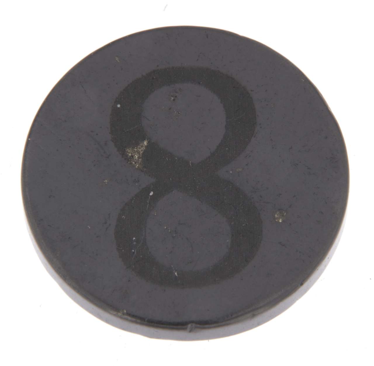Schungit Handy Platte Infinty - Acht Symbol der Unendlichkeit - rund 30mm poliert - Schutzplatte