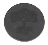 Placa de shungit para móvil Árbol de la Vida - redonda 30mm pulida - Placa protectora