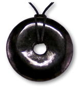 Schungit 50mm Donut Edelstein Schmuck Ketten Anhänger AA Qualität #7058