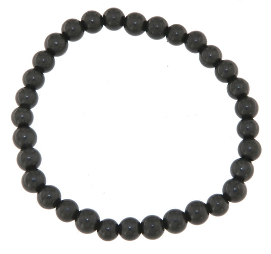 Kugel Schungit Edelstein Schmuck Armband 4mm - Schmuck #7234