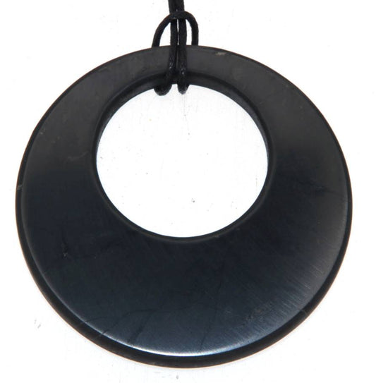 Edelstein Circle-Anhänger aus Schungit Edelstein - A Qualität - 50mm