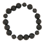 edles Kugel Schungit Edelstein - Schmuck - Armband - 925er Silber #0451