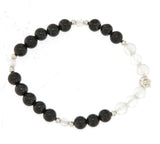 Shungit - Cuarzo claro - Pulsera de piedras preciosas - Plata 925 - #5778