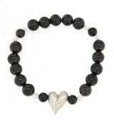 edles Kugel Schungit Edelstein - Schmuck - Armband - 925er Silber #5746
