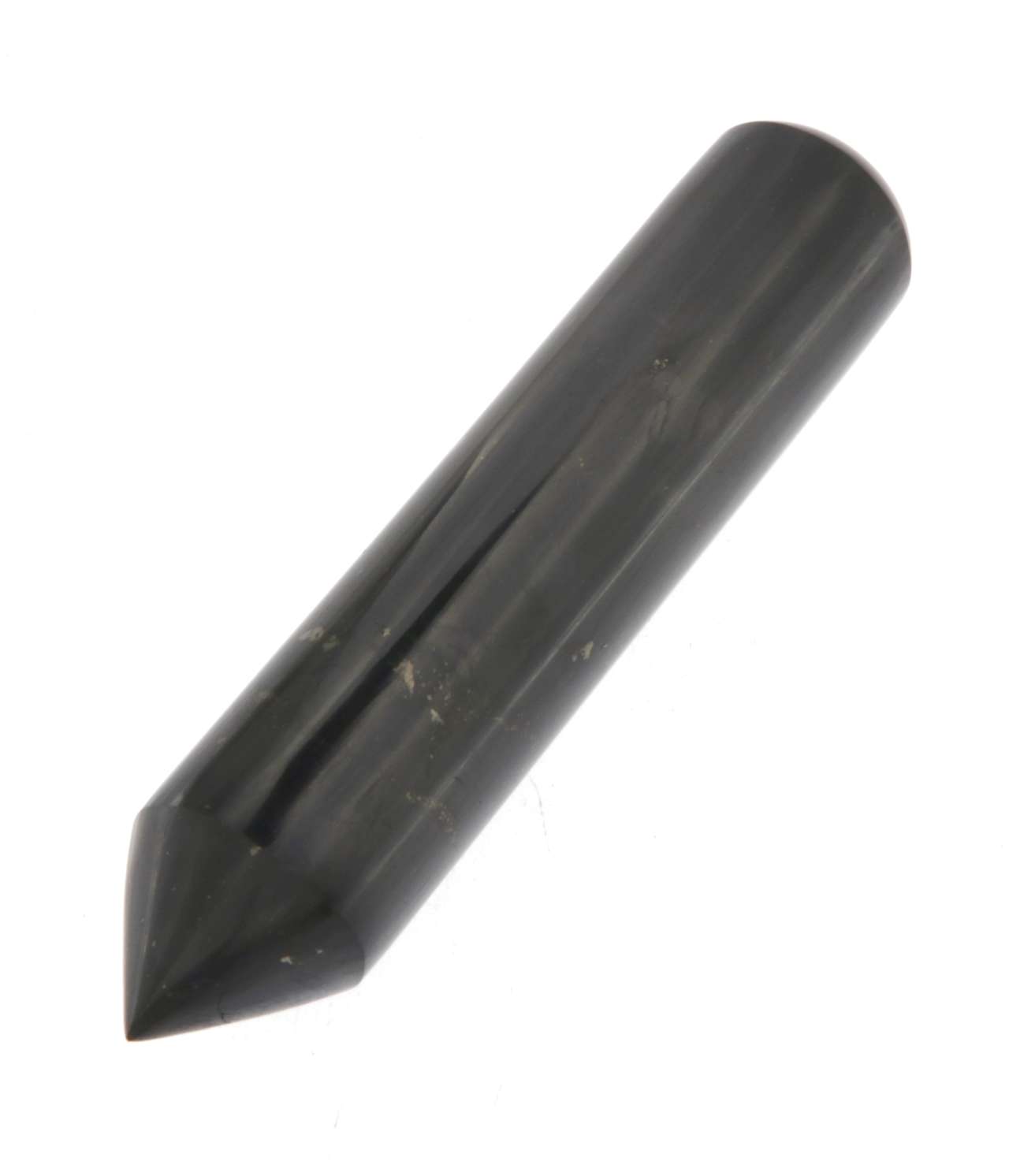 Schungit - Massagestift - Massagestab - Massagegriffel rund - poliert #2830