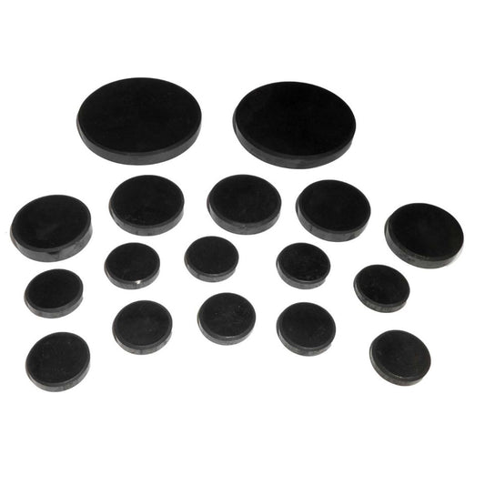 17 teiliges Schungit Hot - Cold Stone Massage Set poliert - Entspannung - Wellness
