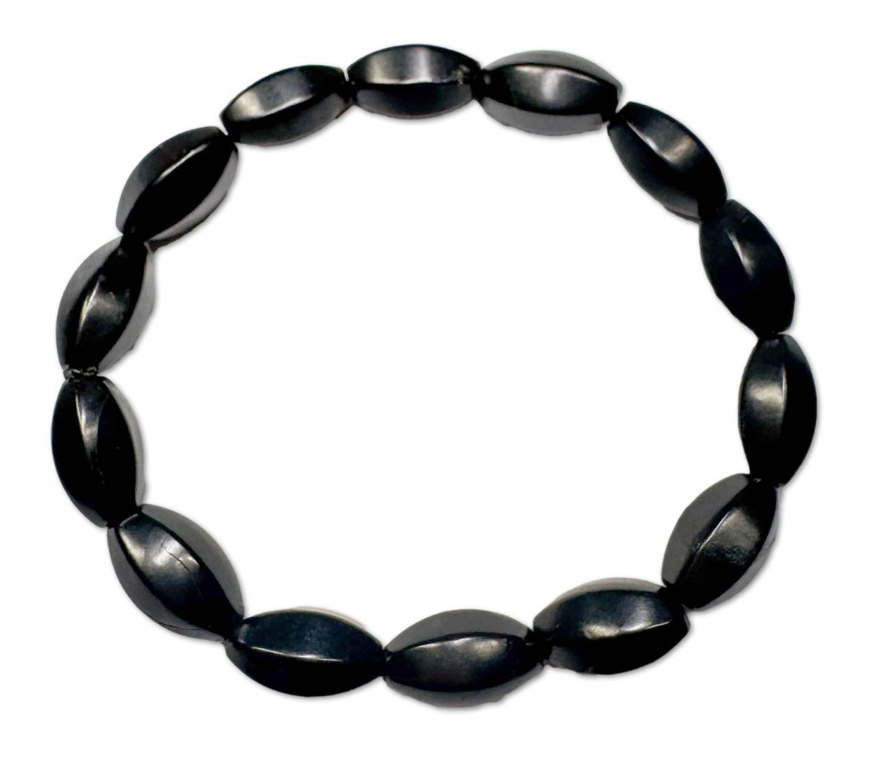 Schungit oval geschliffen Edelstein Schmuck Armband #7311