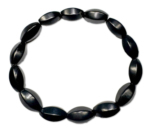 Schungit oval geschliffen Edelstein Schmuck Armband #7311