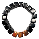 Schungit - Kupfer Würfel Edelstein Schmuck Armband #7309