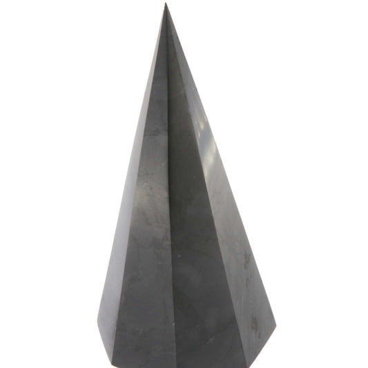 Schungit Pyramide octagonal 8cm hoch - poliert
