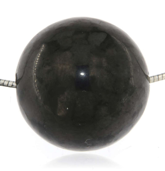 Schungit Kugel Anhänger 20mm - Trommelstein Anhänger - Edelstein A Qualität #5989