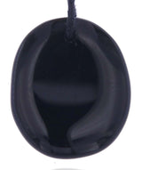 schwarzer Obsidian - Trommelstein Schmuck Ketten Anhänger - Edelstein A Qualität #5805