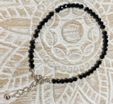 edles Armband schwarzer Turmalin / Schörl - Edelstein - Edelsteinarmband Schmuck 925er Silber - A Qualität #4063