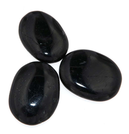 schwarzer Turmalin - Schörl Edelstein - Trommelstein - Scheibenstein - Handschmeichler - A Qualität #5718