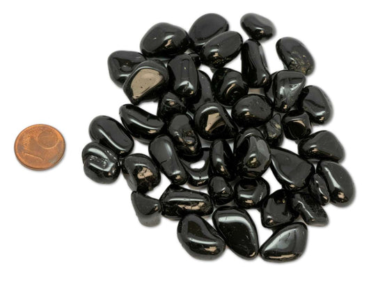 schwarzer Turmalin / Schörl Small - Edelstein - Trommelstein - Handschmeichler - A Qualität #6062