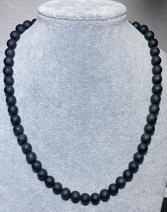 schwarzer Turmalin / Schörl Schmuck Edelstein Kette - Collier - Edelsteinkette - 925er Silber #6072