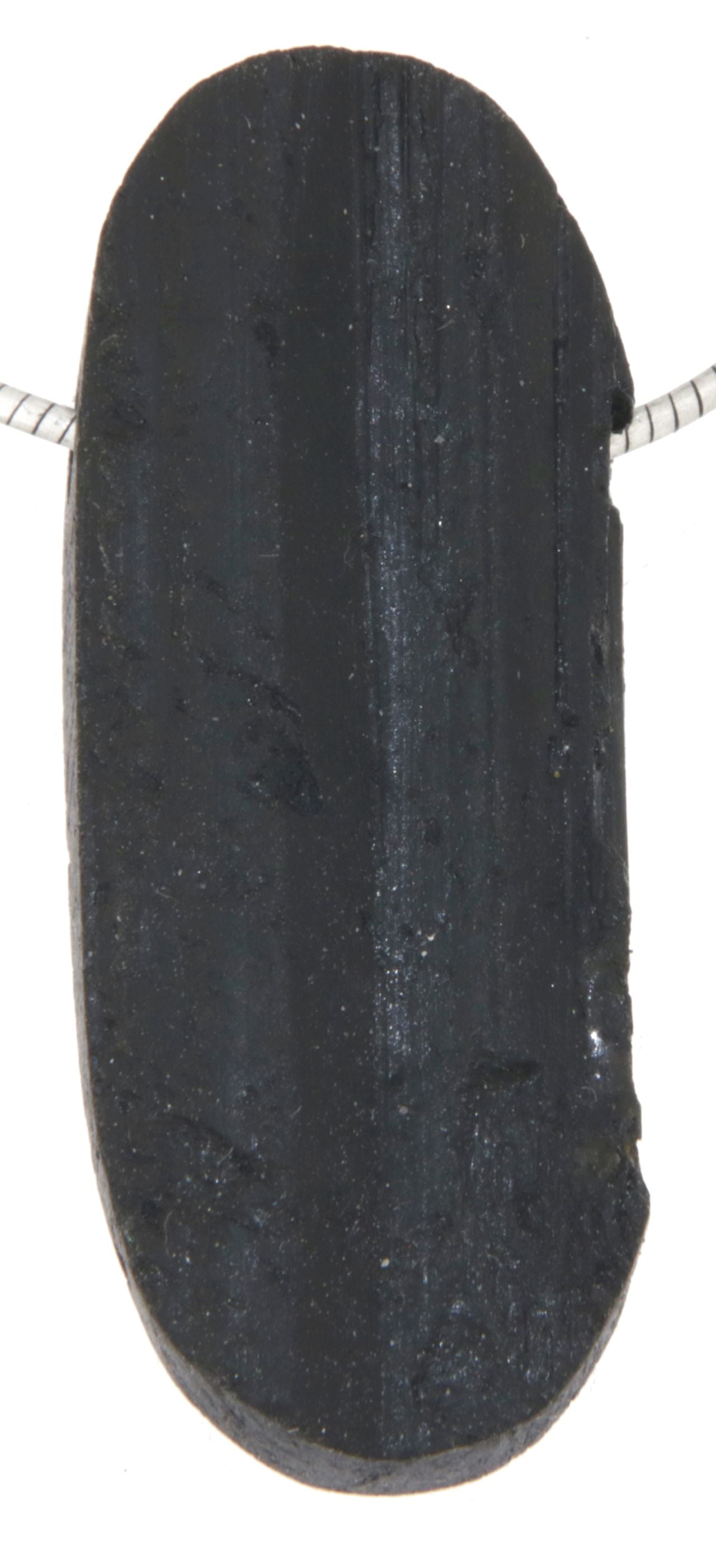 schwarzer Turmalin / Schörl Ketten Schmuck Anhänger - Edelstein - Trommelstein A Qualität #5339