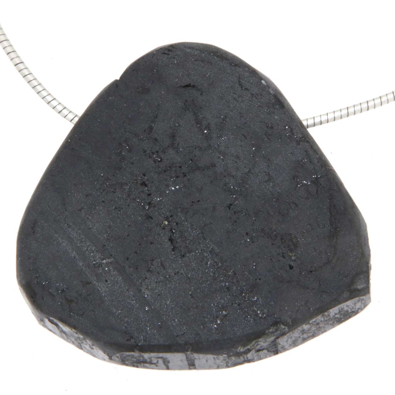 shwarzer Turmalin / Schörl Trommelstein Edelstein Schmuck Ketten Anhänger - A Qualität #6011