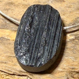 schwarzer Turmalin - Schörl -Trommelstein Edelstein Schmuck Ketten Anhänger - A Qualität #6592