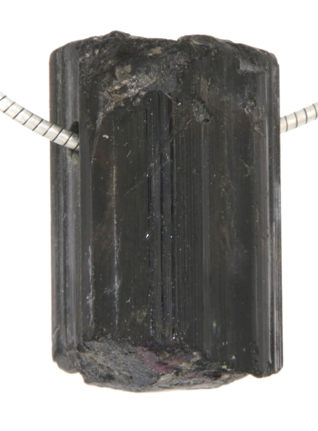 schwarzer Turmalin - Schörl Kristall Trommelstein Edelstein Schmuck Ketten Anhänger - A Qualität #6545
