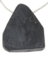 schwarzer Turmalin / Schörl Trommelstein Querschnitt aus Kristall - Edelstein Schmuck Ketten Anhänger - A Qualität #6877