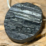 schwarzer Turmalin - Schörl -Trommelstein Edelstein Schmuck Anhänger - A Qualität #6784