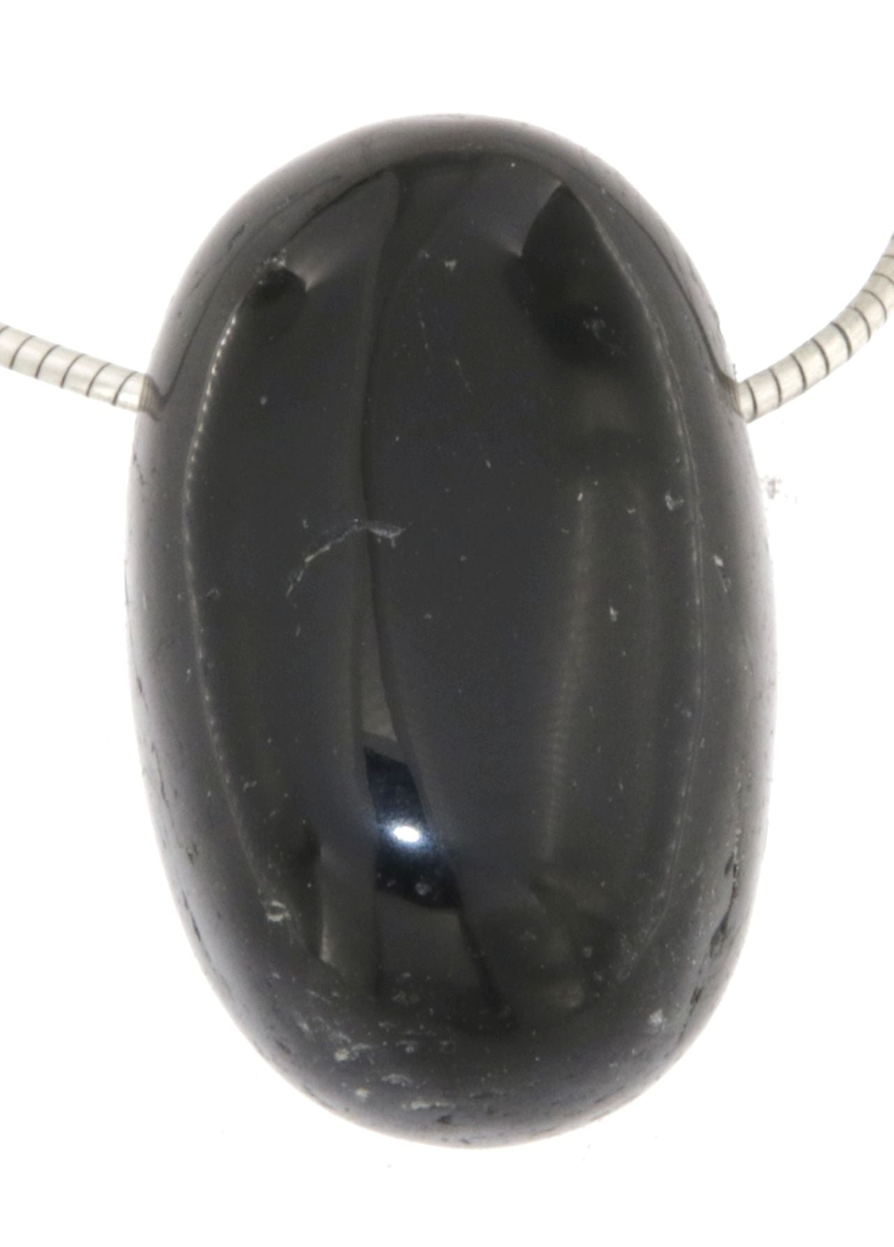 schwarzer Turmalin / Schörl Trommelstein Schmuck Ketten Anhänger - A Qualität #0133