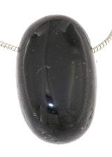Turmalina negra / Schorl, colgante de piedra rodada para collar - Calidad A #0133